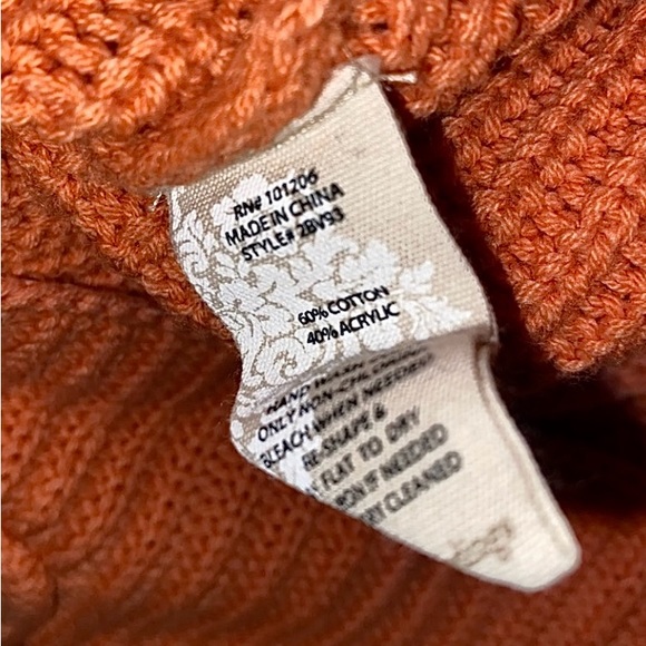 🍊Soft Surroundings Highland
Autum Leaf Ribbed Chunky Knit Tunic Knit Sweater. M - Picture 6 of 16